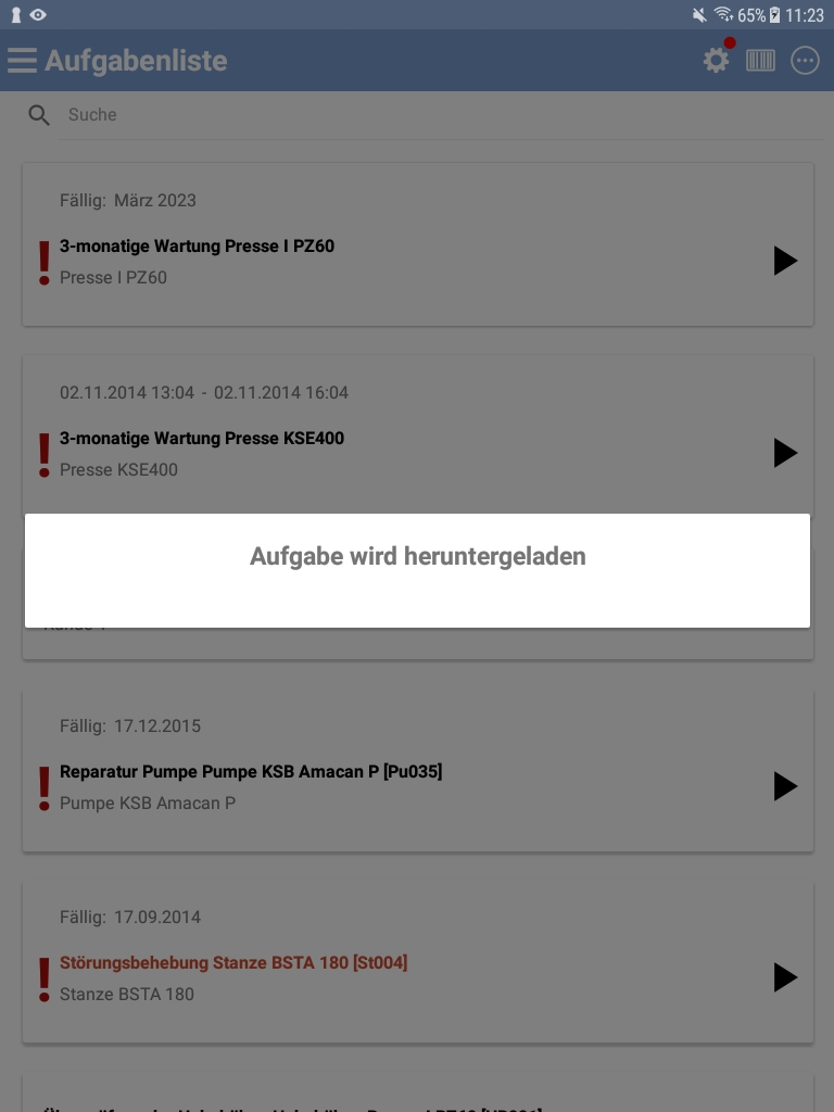 Figure 6: Abb.: Eine neue Aufgabe wird angelegt